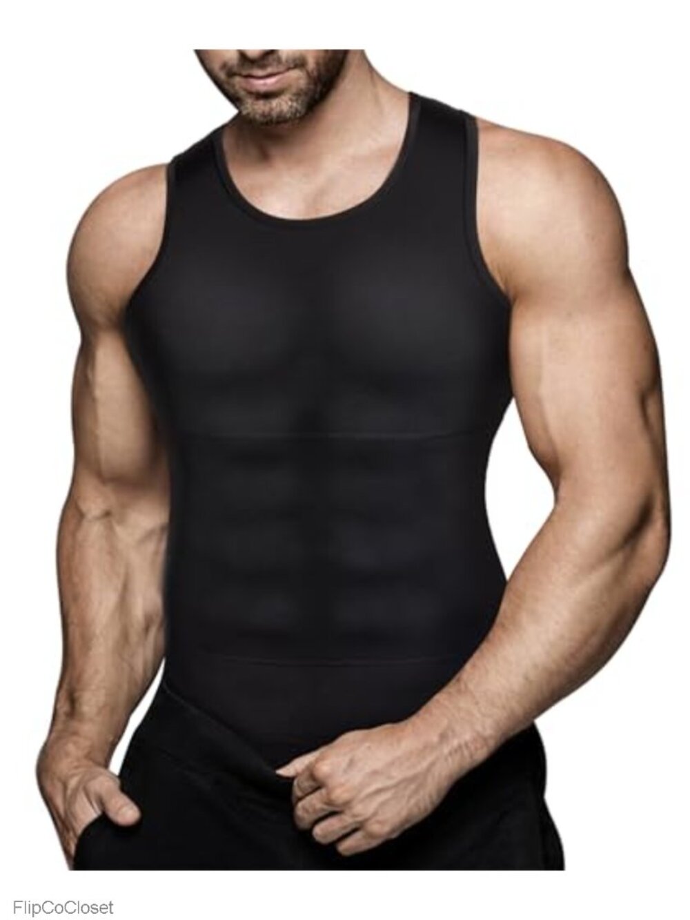 Men's Compression Tank Top Slimming Body Shaper Nylon Spandex Workout Vest